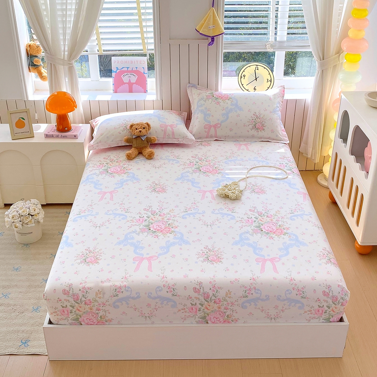 91家纺网 家纺一手货源 找家纺 金丝兔 2026新款纯棉印花单品床笠系列 花漫歌