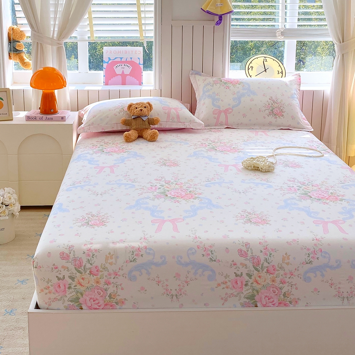 91家纺网 家纺一手货源 找家纺 金丝兔 2026新款纯棉印花单品床笠系列 花漫歌