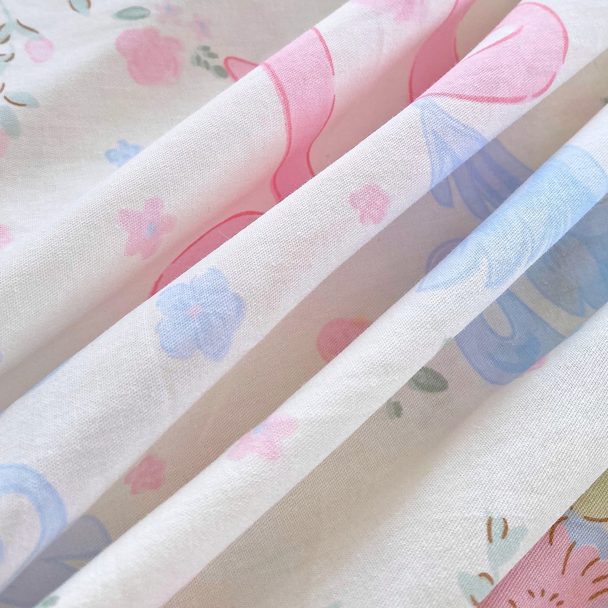 91家纺网 家纺一手货源 找家纺 金丝兔 2026新款纯棉印花单品床笠系列 花漫歌