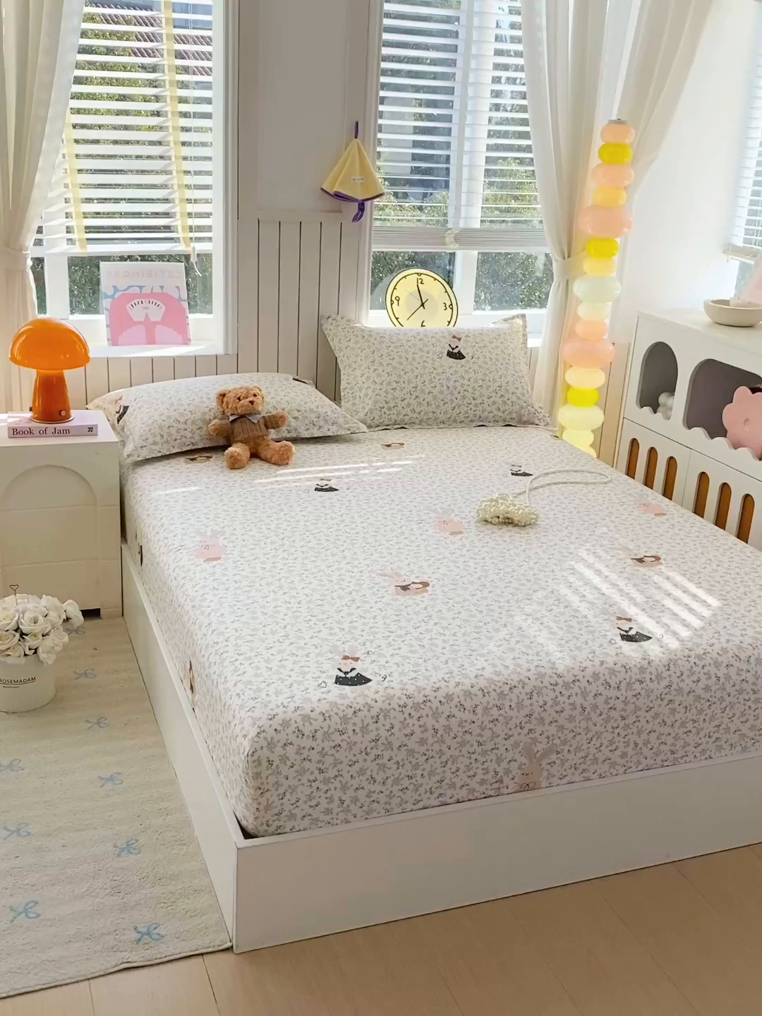 91家纺网 家纺一手货源 找家纺 金丝兔 2026新款纯棉印花单品床笠系列 吉吉兔