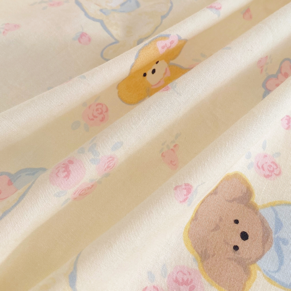 91家纺网 家纺一手货源 找家纺 金丝兔 2026新款纯棉印花单品床笠系列 萌宠乐园