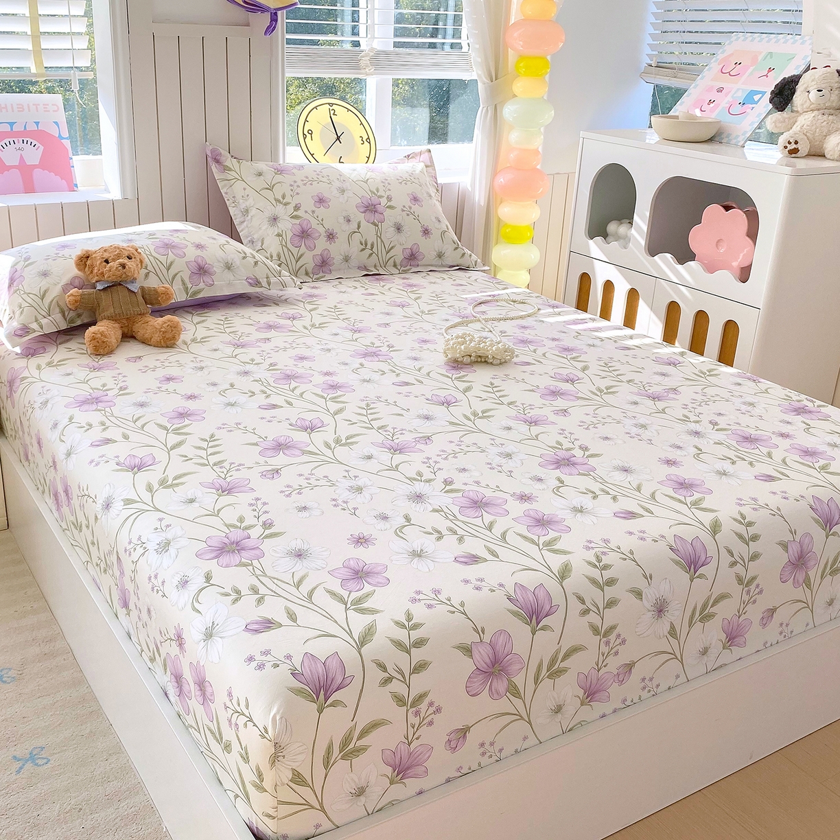 91家纺网 家纺一手货源 找家纺 金丝兔 2026新款纯棉印花单品床笠系列 慕荷