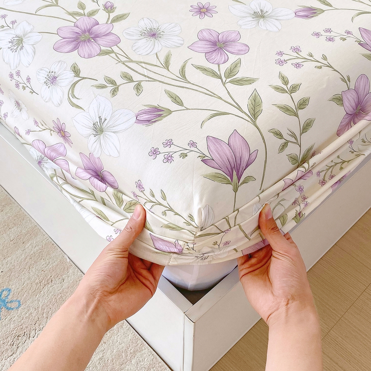 91家纺网 家纺一手货源 找家纺 金丝兔 2026新款纯棉印花单品床笠系列 慕荷