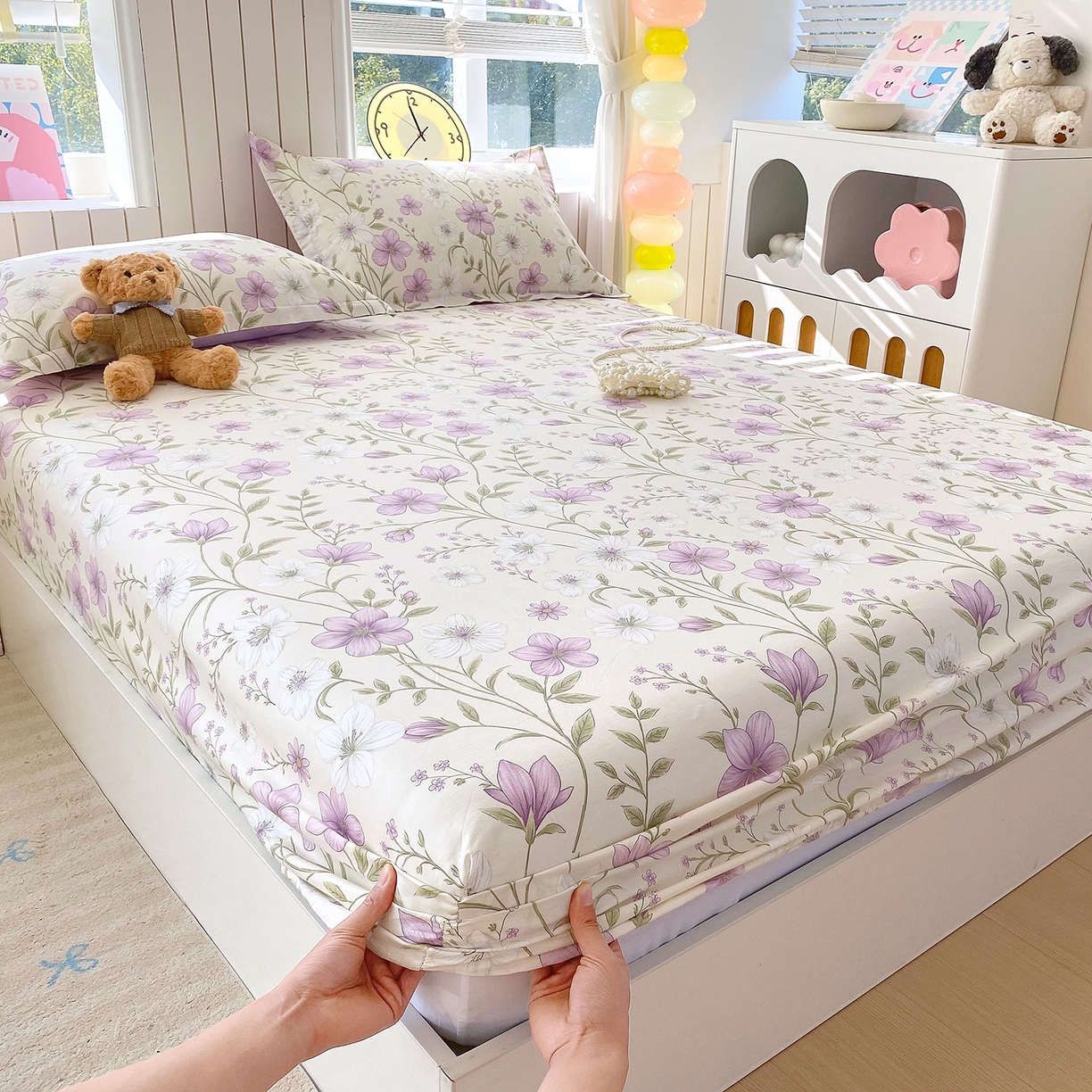 91家纺网 家纺一手货源 找家纺 金丝兔 2026新款纯棉印花单品床笠系列 慕荷