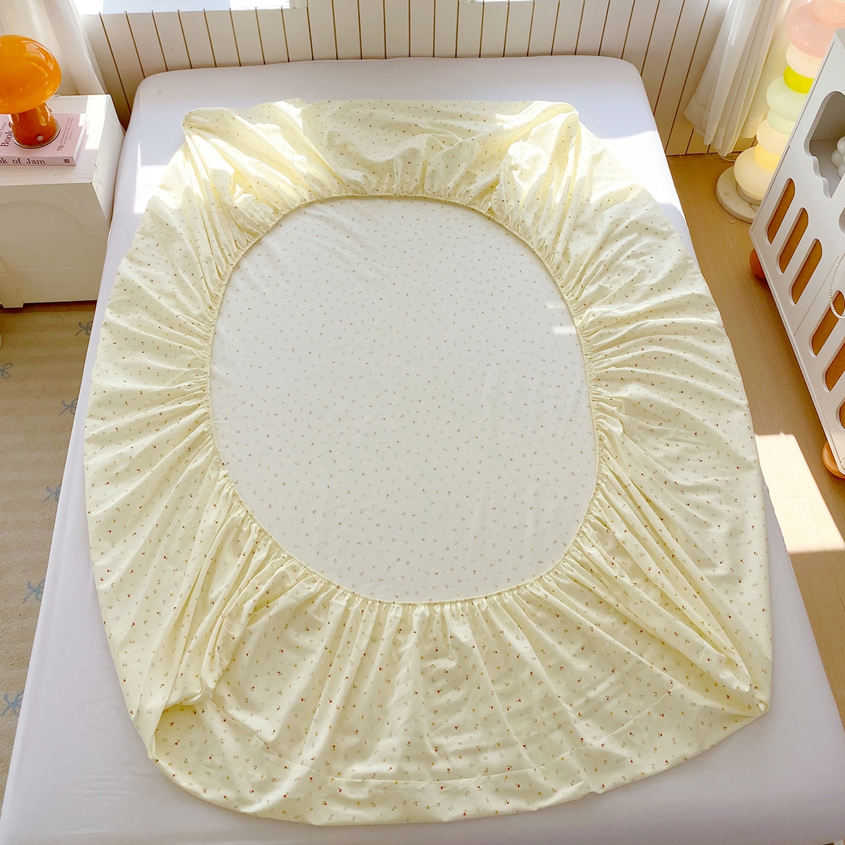 91家纺网 家纺一手货源 找家纺 金丝兔 2026新款纯棉印花单品床笠系列 泡芙小花