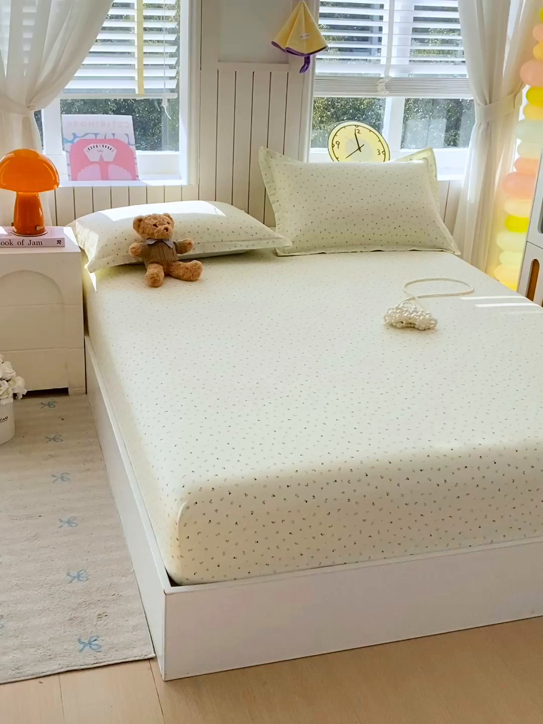 91家纺网 家纺一手货源 找家纺 金丝兔 2026新款纯棉印花单品床笠系列 泡芙小花