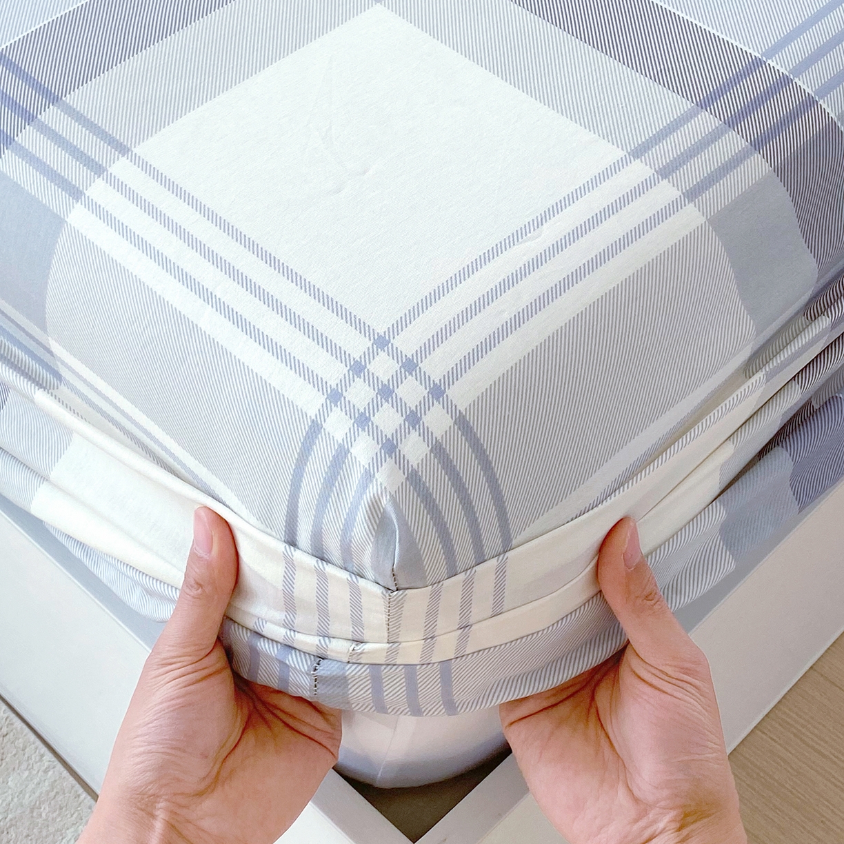 91家纺网 家纺一手货源 找家纺 金丝兔 2026新款纯棉印花单品床笠系列 浅念格