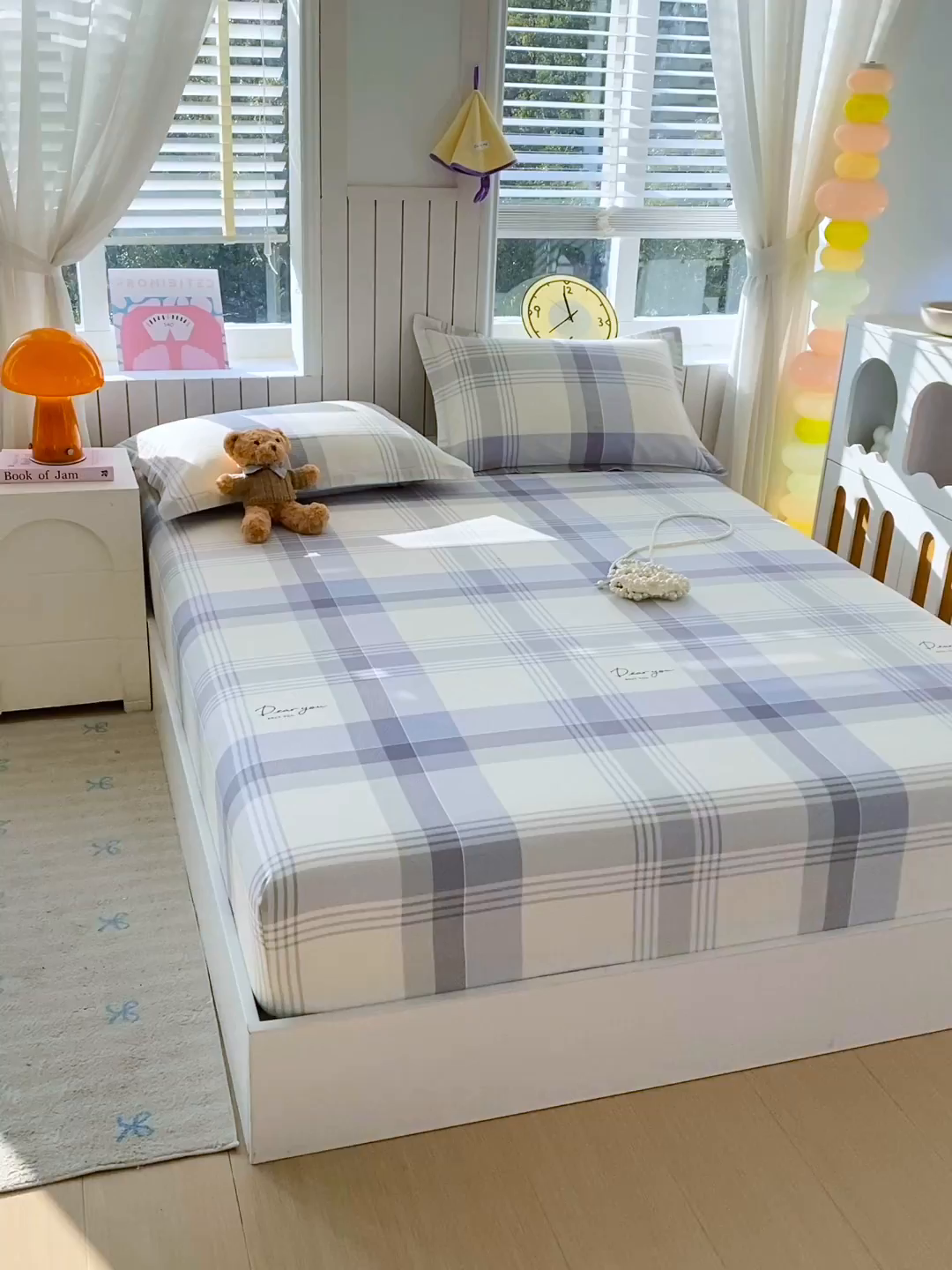 91家纺网 家纺一手货源 找家纺 金丝兔 2026新款纯棉印花单品床笠系列 浅念格