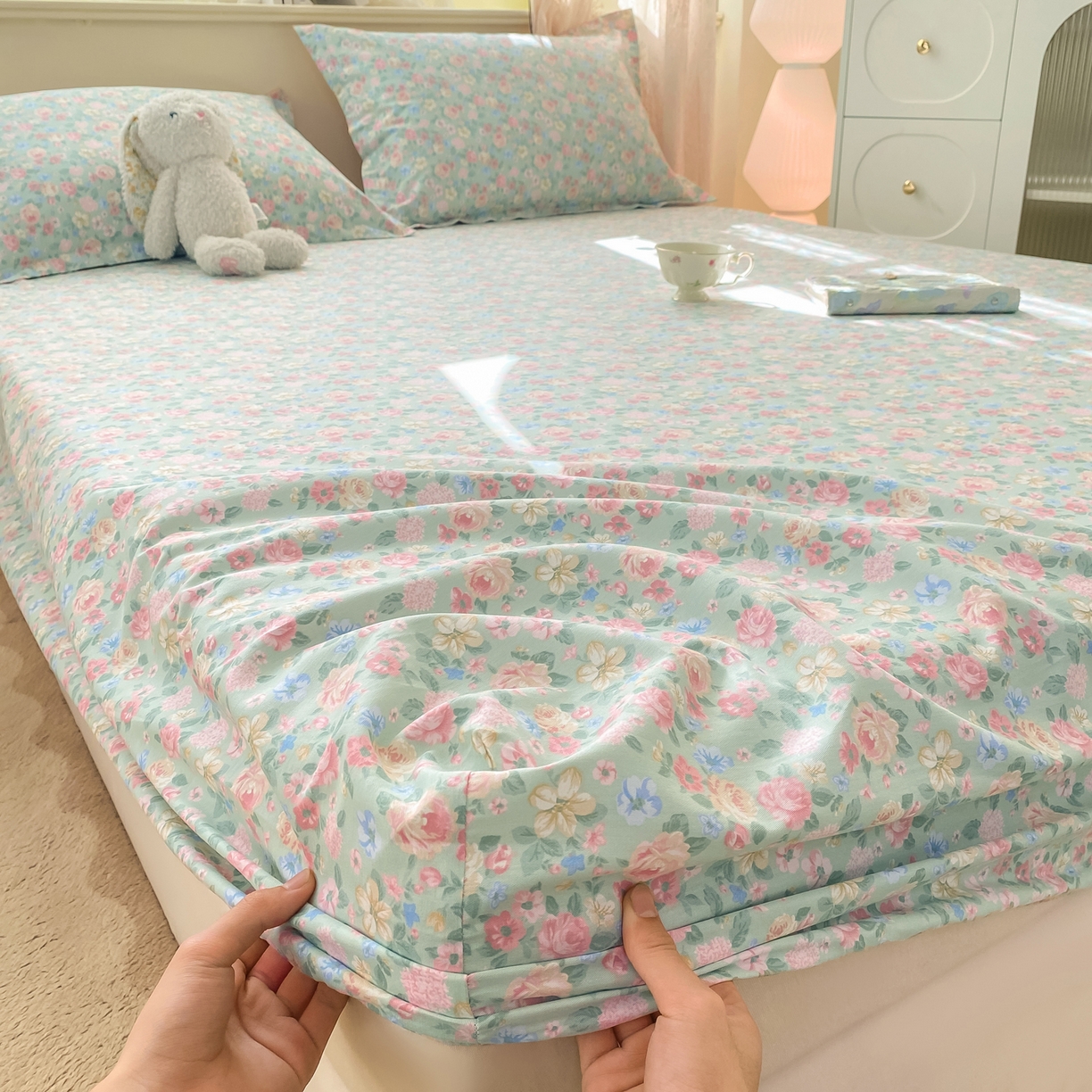 91家纺网 家纺一手货源 找家纺 （总）花梦欣 2026新款全棉印花单品系列-单床笠