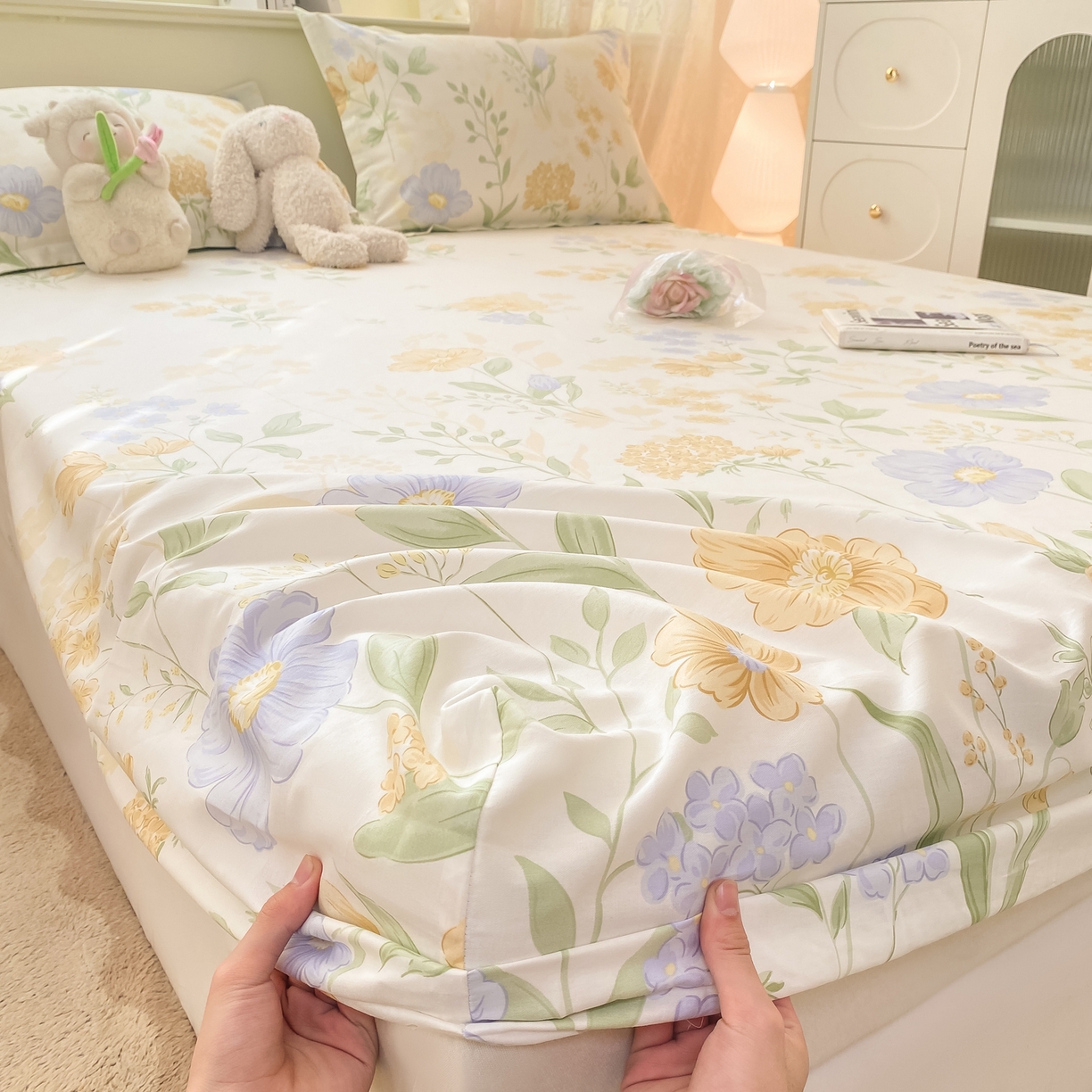 91家纺网 家纺一手货源 找家纺 （总）花梦欣 2026新款全棉印花单品系列-单床笠