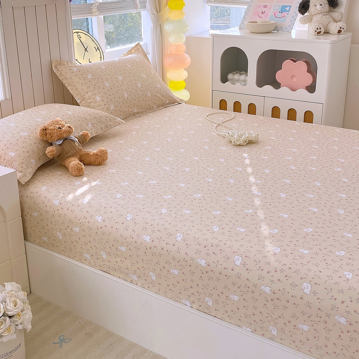 91家纺网 家纺一手货源 找家纺 金丝兔 2026新款纯棉印花单品床笠系列 仙妮兔