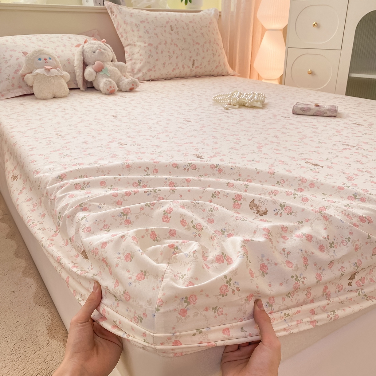 91家纺网 家纺一手货源 找家纺 （总）花梦欣 2026新款全棉印花单品系列-单床笠