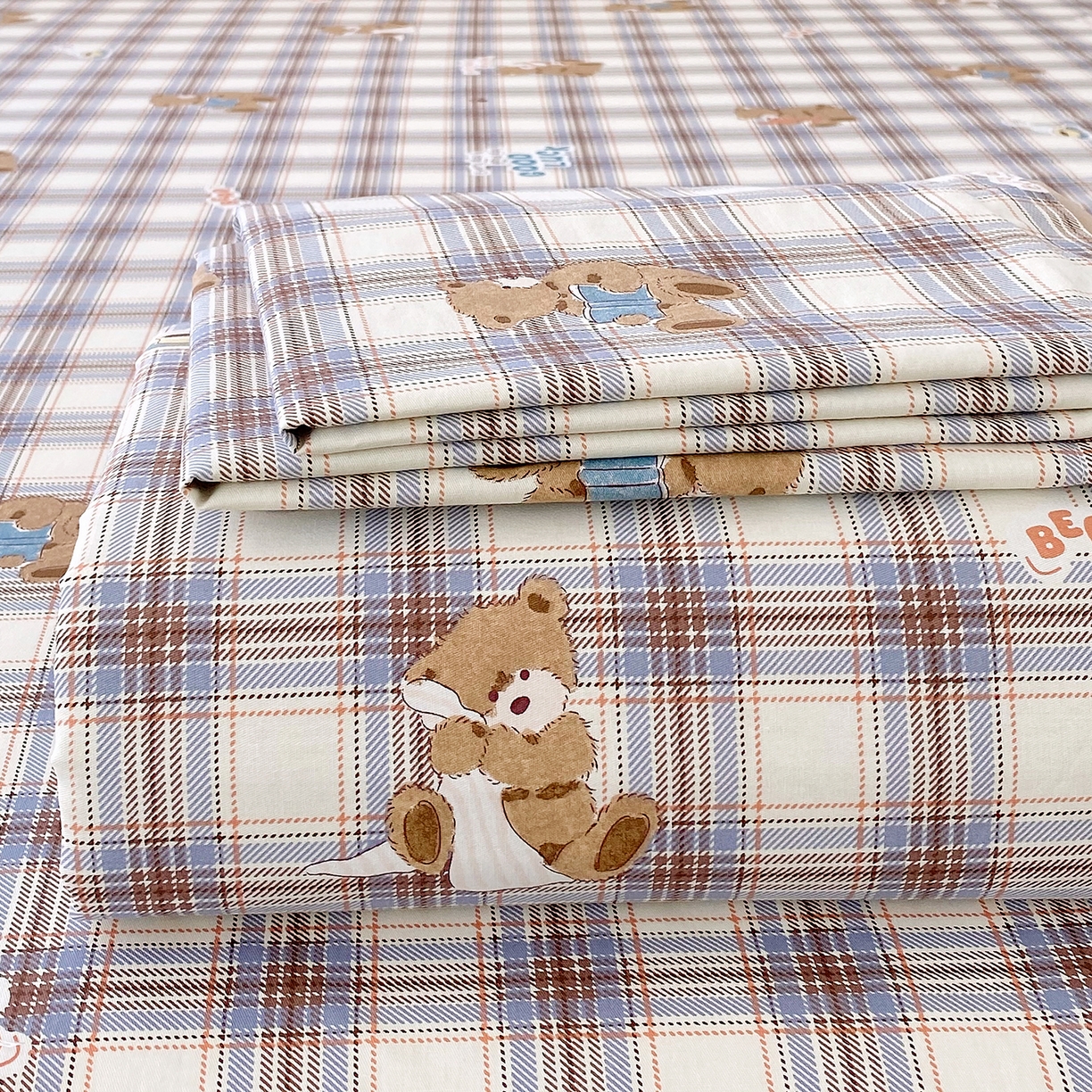 91家纺网 家纺一手货源 找家纺 金丝兔 2026新款纯棉印花单品床笠系列 星点漫语