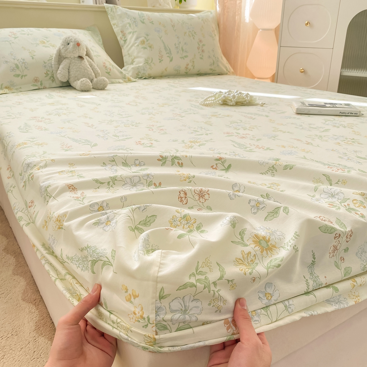 91家纺网 家纺一手货源 找家纺 （总）花梦欣 2026新款全棉印花单品系列-单床笠