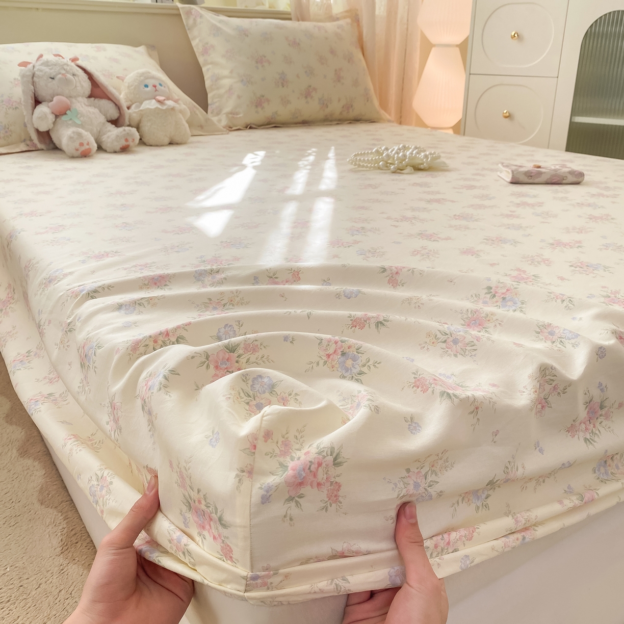 91家纺网 家纺一手货源 找家纺 （总）花梦欣 2026新款全棉印花单品系列-单床笠