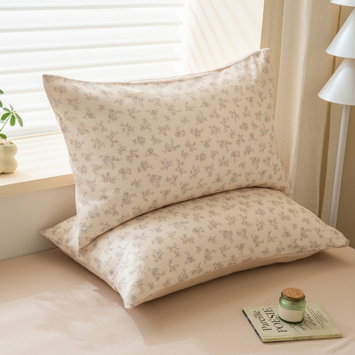 91家纺网 家纺一手货源 找家纺 雯雨家纺 2026新款A类全棉有氧双层纱单枕套 全棉双层纱枕套-落影迷香