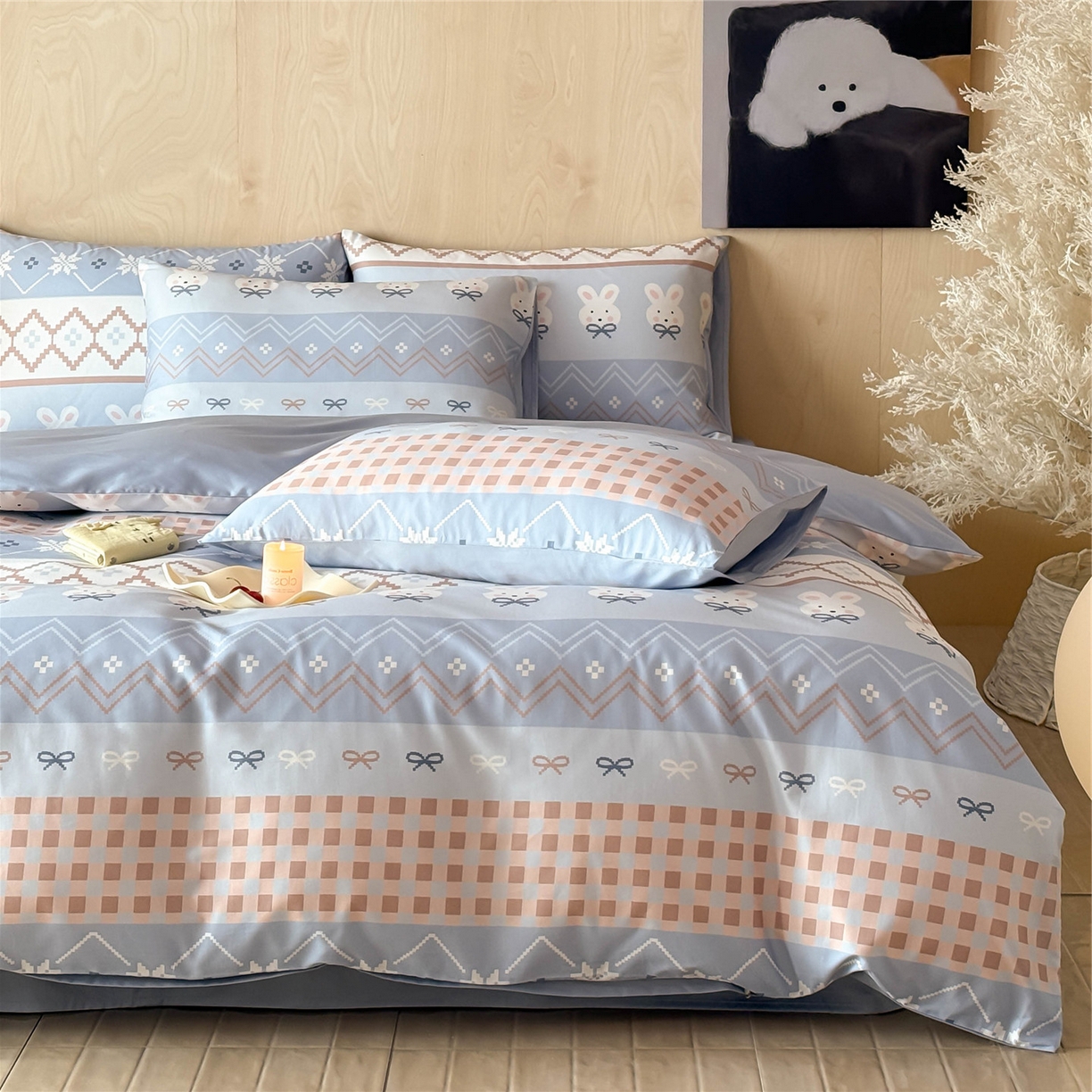 91家纺网 家纺一手货源 找家纺 （总）卧趣家纺 2026新款纯棉四件套高级100Pro全棉贡缎卡通四件套