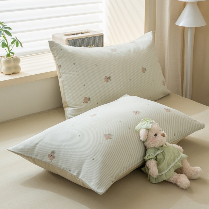 91家纺网 家纺一手货源 找家纺 雯雨家纺 2026新款A类全棉有氧双层纱单枕套 全棉双层纱枕套-布叮狗