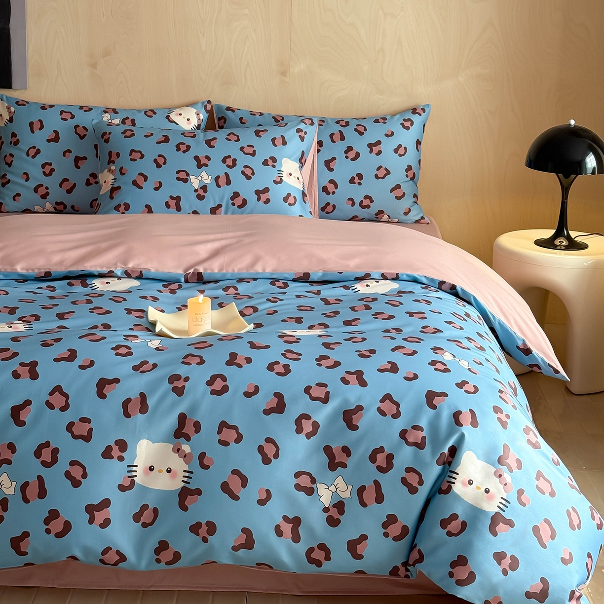 91家纺网 家纺一手货源 找家纺 卧趣家纺 2026新款纯棉四件套高级100Pro全棉贡缎卡通四件套 奥利奥-兰