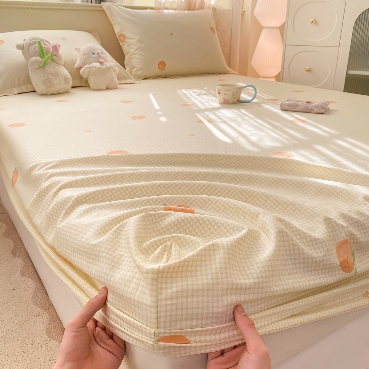 91家纺网 家纺一手货源 找家纺 （总）花梦欣 2026新款全棉印花单品系列-单床笠