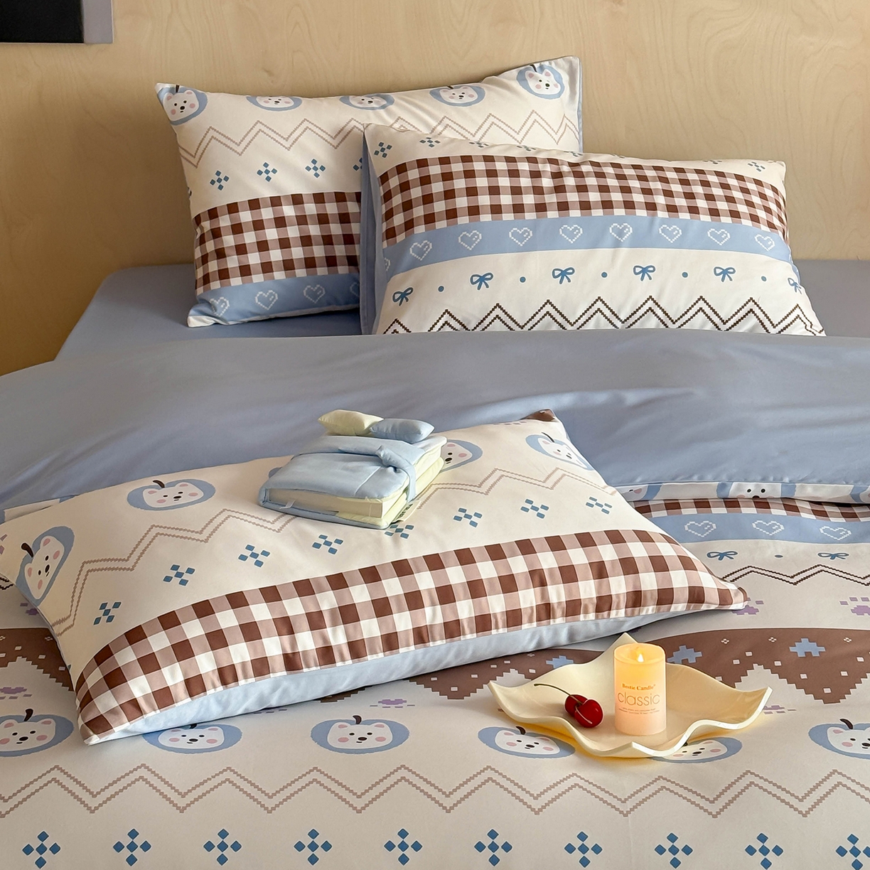 91家纺网 家纺一手货源 找家纺 卧趣家纺 2026新款纯棉四件套高级100Pro全棉贡缎卡通四件套 菲格拉