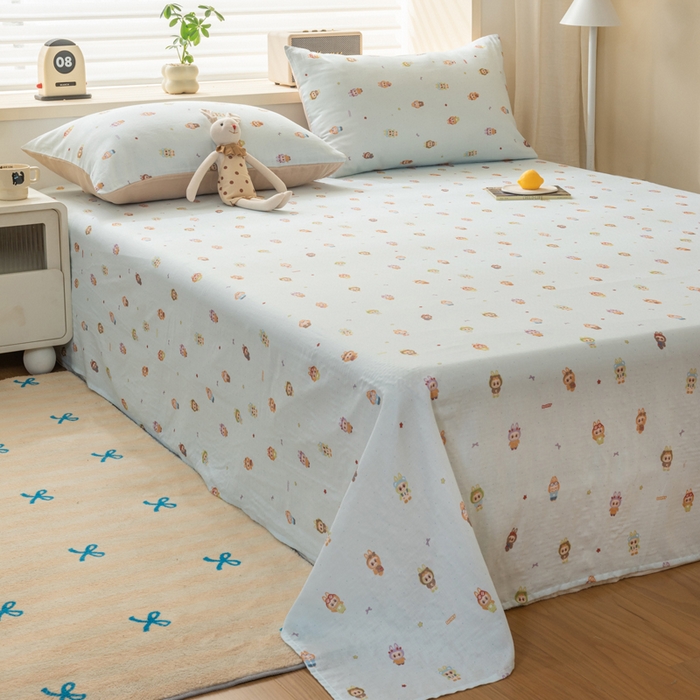 91家纺网 家纺一手货源 找家纺 雯雨家纺 2026新款A类全棉有氧双层纱单枕套 全棉双层纱枕套-布精灵