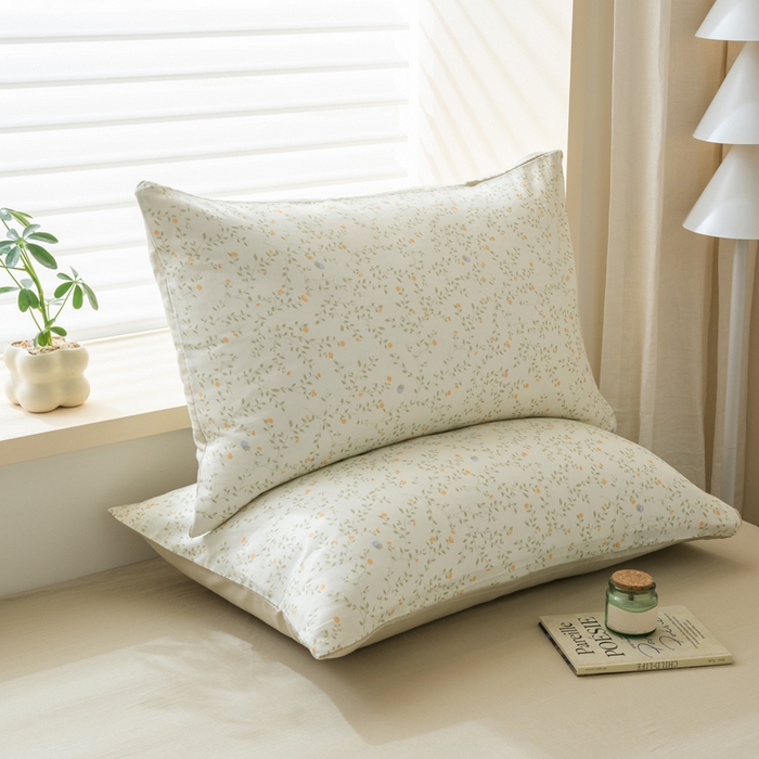 雯雨家纺 2026新款A类全棉有氧双层纱单枕套 全棉双层纱枕套-风晚