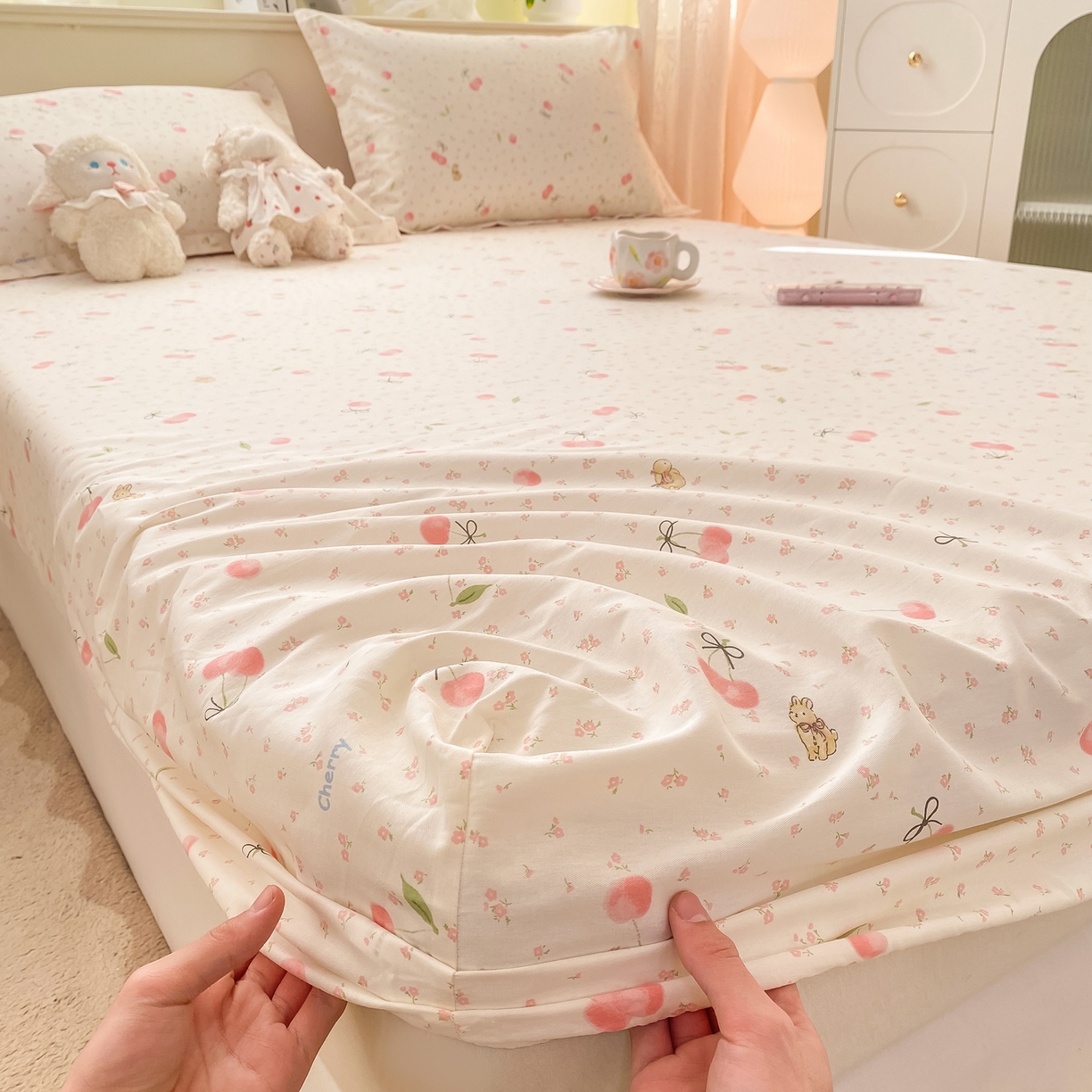 91家纺网 家纺一手货源 找家纺 （总）花梦欣 2026新款全棉印花单品系列-单床笠