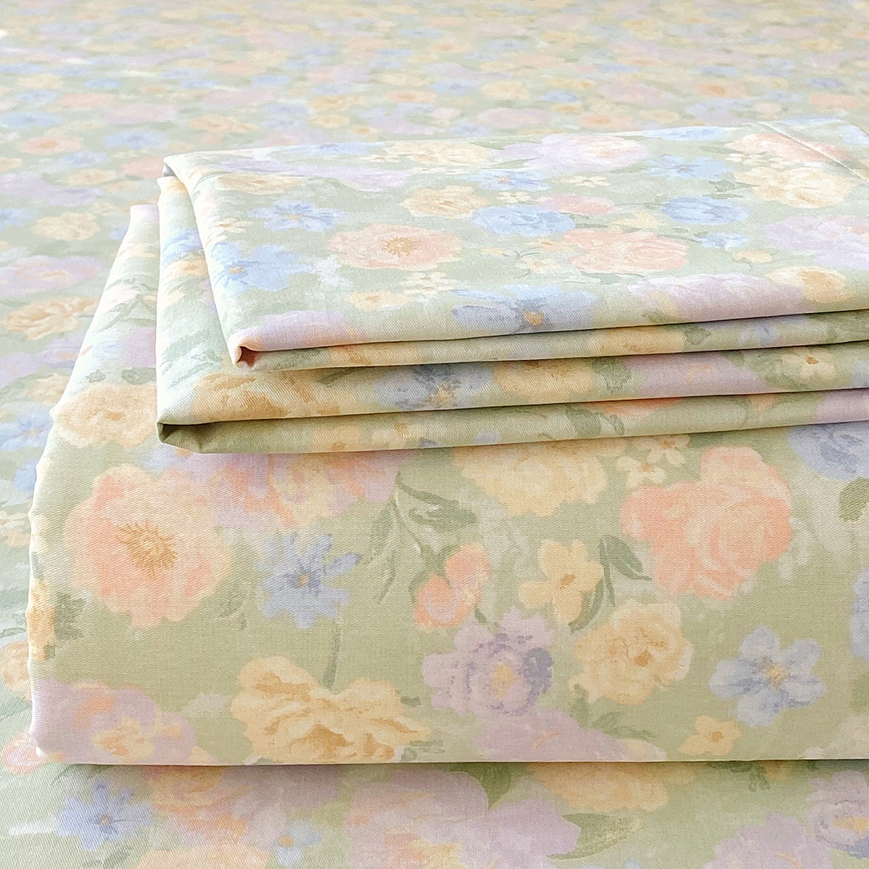 91家纺网 家纺一手货源 找家纺 金丝兔 2026新款纯棉印花单品床笠系列 栀子花语