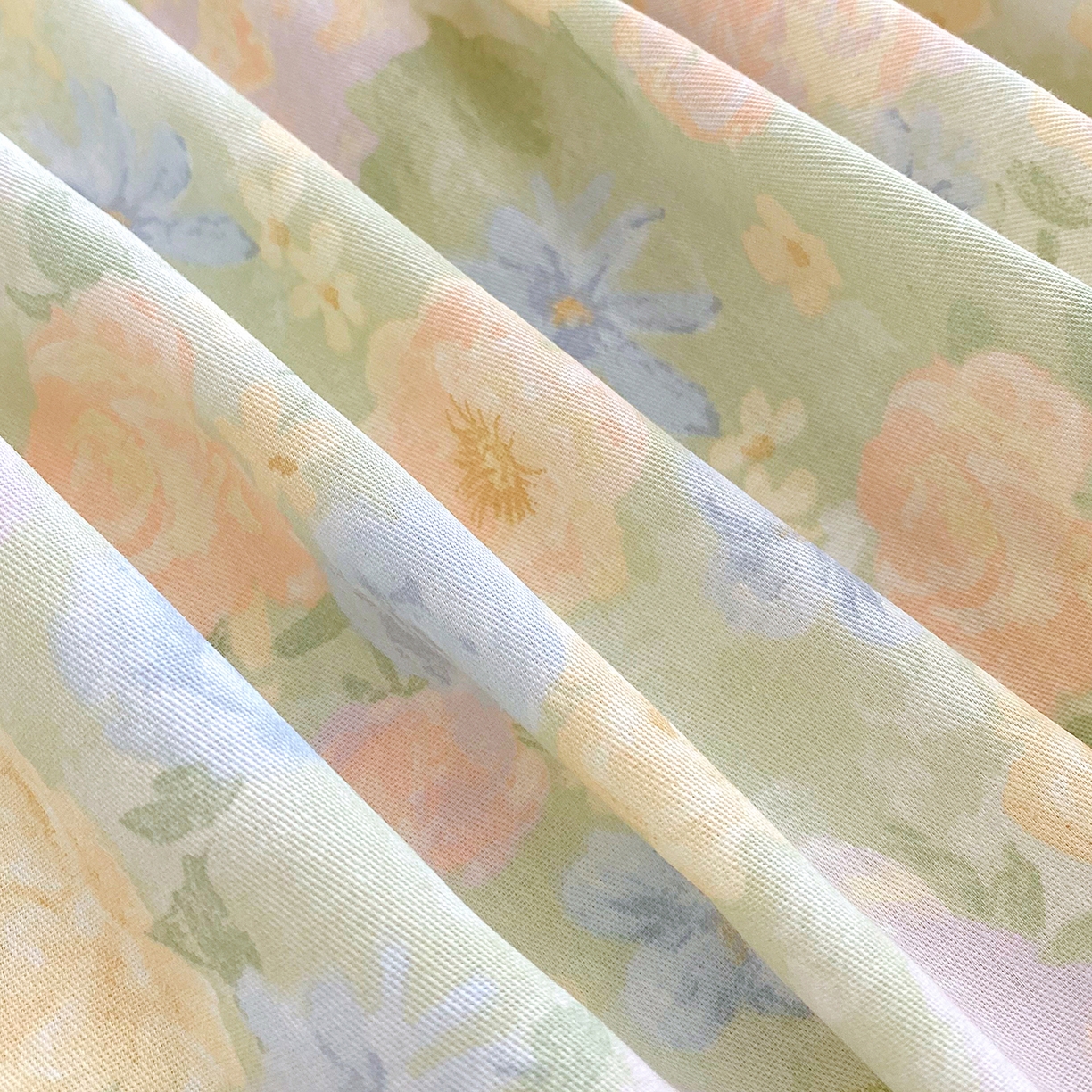 91家纺网 家纺一手货源 找家纺 金丝兔 2026新款纯棉印花单品床笠系列 栀子花语