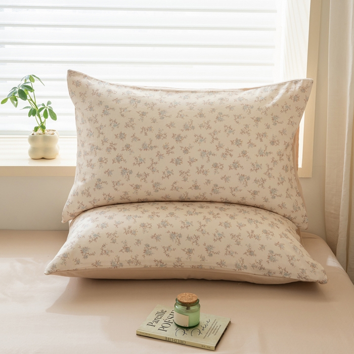 91家纺网 家纺一手货源 找家纺 雯雨家纺 2026新款A类全棉有氧双层纱单枕套 全棉双层纱枕套-落影迷香