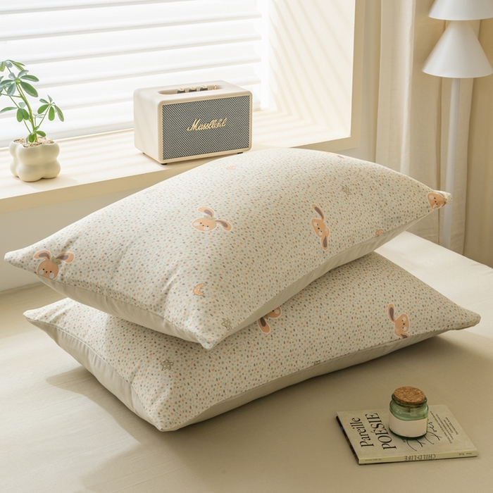 91家纺网 家纺一手货源 找家纺 雯雨家纺 2026新款A类全棉有氧双层纱单枕套 全棉双层纱枕套-梦香小筑