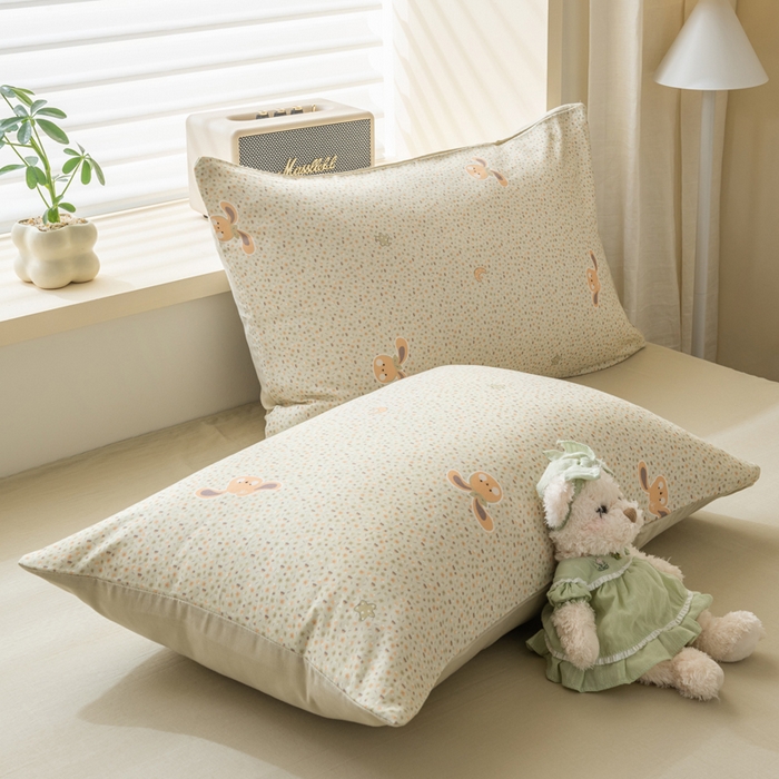 91家纺网 家纺一手货源 找家纺 雯雨家纺 2026新款A类全棉有氧双层纱单枕套 全棉双层纱枕套-梦香小筑