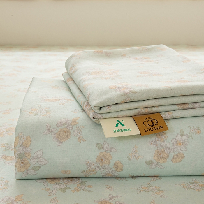 91家纺网 家纺一手货源 找家纺 雯雨家纺 2026新款A类全棉有氧双层纱单枕套 全棉双层纱枕套-南法庄园