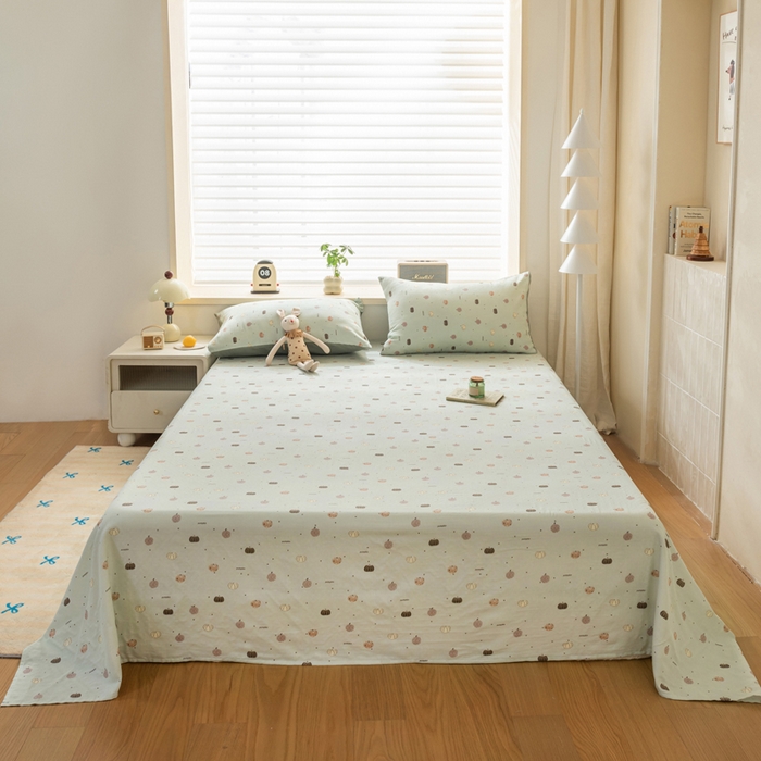 91家纺网 家纺一手货源 找家纺 雯雨家纺 2026新款A类全棉有氧双层纱单枕套 全棉双层纱枕套-南语绿