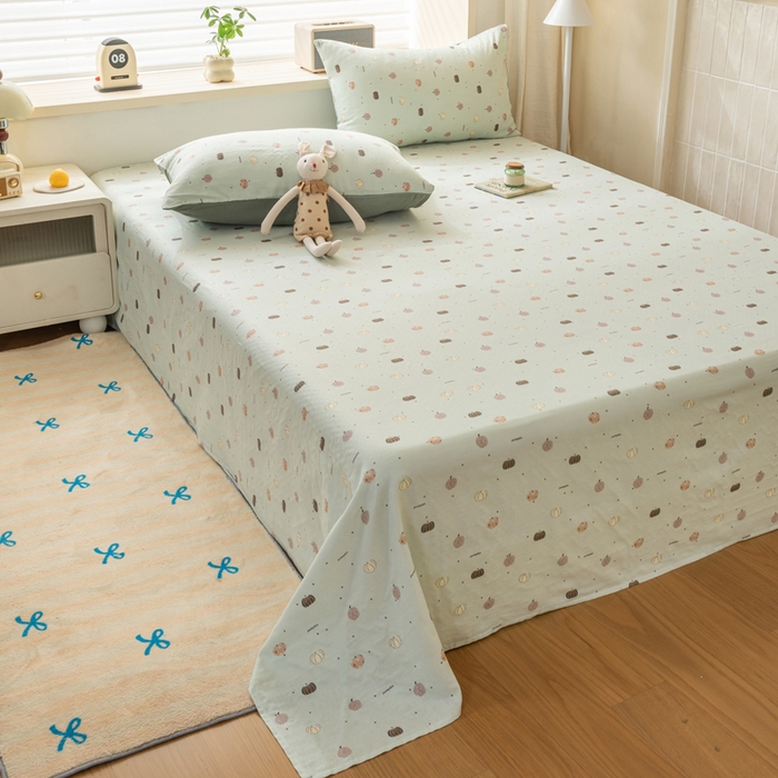 91家纺网 家纺一手货源 找家纺 雯雨家纺 2026新款A类全棉有氧双层纱单枕套 全棉双层纱枕套-南语绿