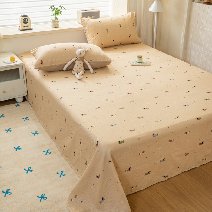 91家纺网 家纺一手货源 找家纺 雯雨家纺 2026新款A类全棉有氧双层纱单枕套 全棉双层纱枕套-皮皮狗