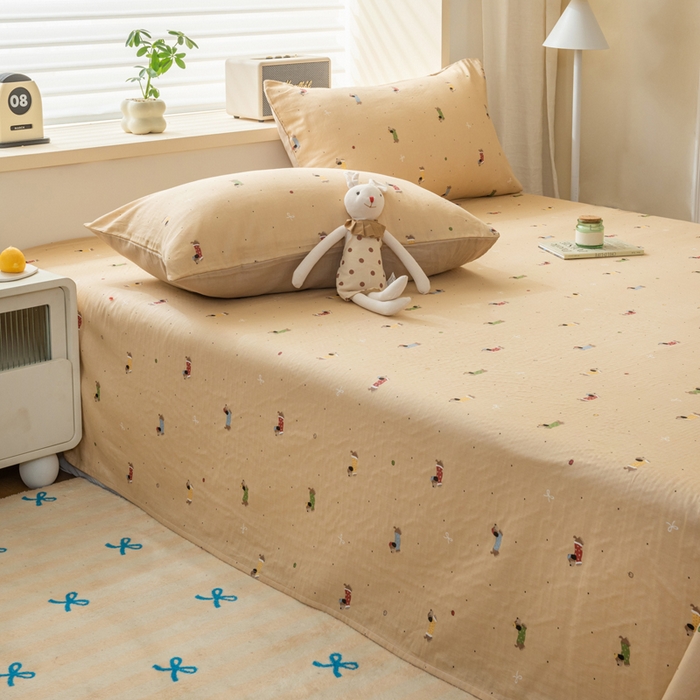 91家纺网 家纺一手货源 找家纺 雯雨家纺 2026新款A类全棉有氧双层纱单枕套 全棉双层纱枕套-皮皮狗