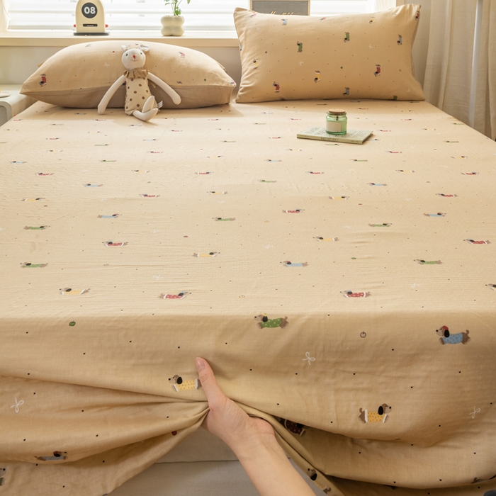 91家纺网 家纺一手货源 找家纺 雯雨家纺 2026新款A类全棉有氧双层纱单枕套 全棉双层纱枕套-皮皮狗