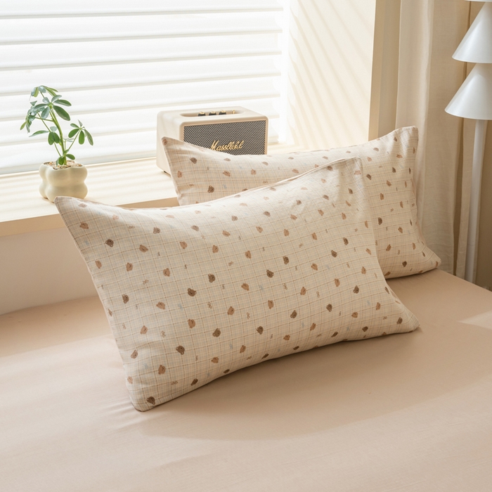 91家纺网 家纺一手货源 找家纺 雯雨家纺 2026新款A类全棉有氧双层纱单枕套 全棉双层纱枕套-文迪