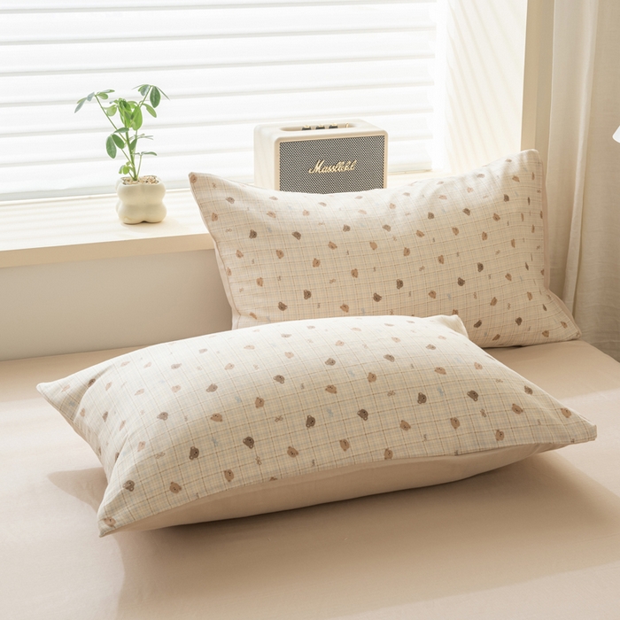 91家纺网 家纺一手货源 找家纺 雯雨家纺 2026新款A类全棉有氧双层纱单枕套 全棉双层纱枕套-文迪