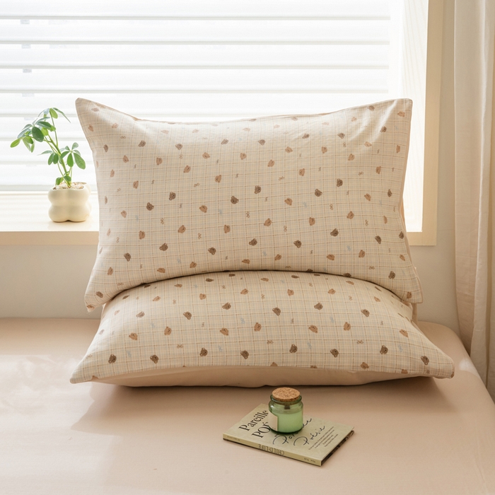 91家纺网 家纺一手货源 找家纺 雯雨家纺 2026新款A类全棉有氧双层纱单枕套 全棉双层纱枕套-文迪