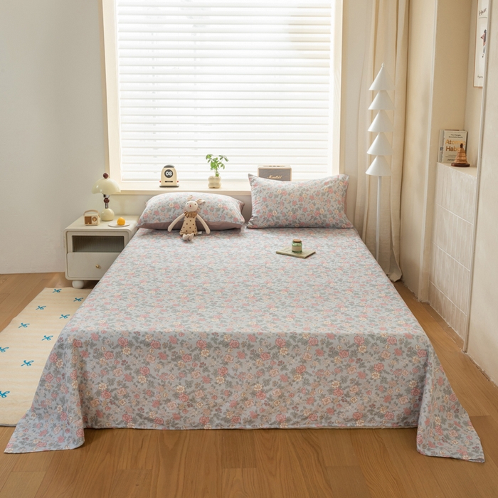 91家纺网 家纺一手货源 找家纺 雯雨家纺 2026新款A类全棉有氧双层纱单枕套 全棉双层纱枕套-香水繁花-兰