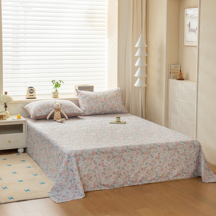 91家纺网 家纺一手货源 找家纺 雯雨家纺 2026新款A类全棉有氧双层纱单枕套 全棉双层纱枕套-香水繁花-兰