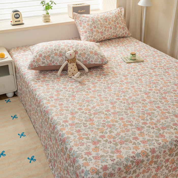 91家纺网 家纺一手货源 找家纺 雯雨家纺 2026新款A类全棉有氧双层纱单枕套 全棉双层纱枕套-香水繁花-米