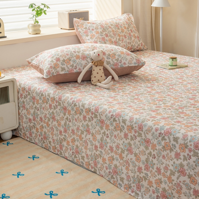 91家纺网 家纺一手货源 找家纺 雯雨家纺 2026新款A类全棉有氧双层纱单枕套 全棉双层纱枕套-香水繁花-米