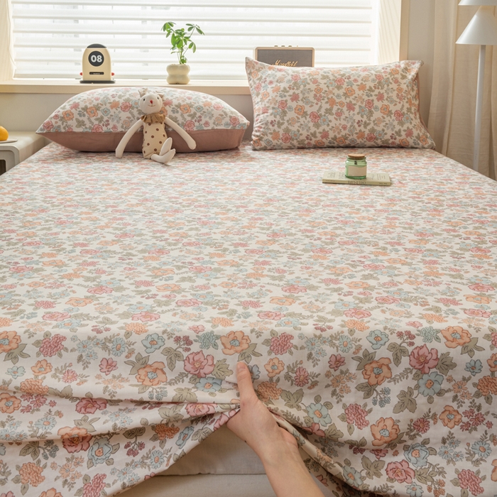 91家纺网 家纺一手货源 找家纺 雯雨家纺 2026新款A类全棉有氧双层纱单枕套 全棉双层纱枕套-香水繁花-米