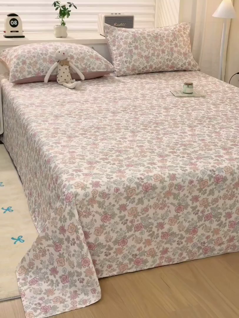 91家纺网 家纺一手货源 找家纺 雯雨家纺 2026新款A类全棉有氧双层纱单枕套 全棉双层纱枕套-香水繁花-米