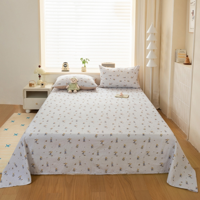 91家纺网 家纺一手货源 找家纺 雯雨家纺 2026新款A类全棉有氧双层纱单枕套 全棉双层纱枕套-小熊礼物