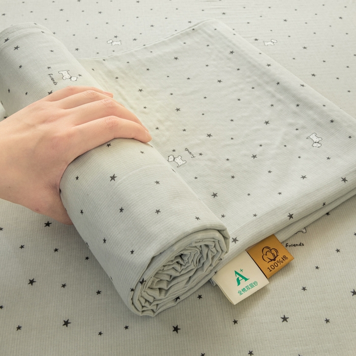 91家纺网 家纺一手货源 找家纺 雯雨家纺 2026新款A类全棉有氧双层纱单枕套 全棉双层纱枕套-星空犬